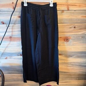 Black wide leg pants